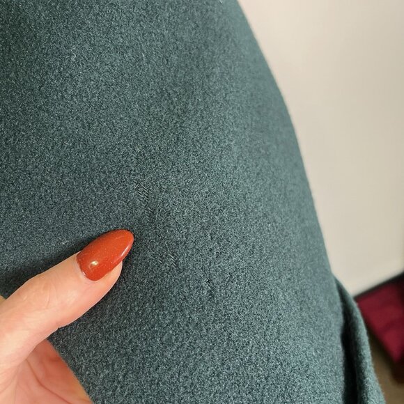 VTG 80s Donnybrook 100% Wool Green Long Overcoat Women’s Size 12 Double Breasted - Picture 6 of 16